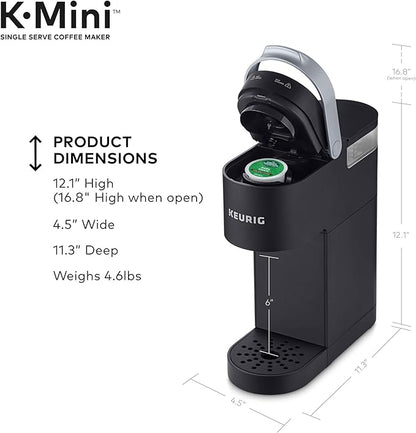 Keurig K-Mini Coffee Maker, Single Serve K-Cup Pod Coffee Brewer, Black with McCafe Classic Collection Variety Pack K-Cup Coffee Pods, 40 Count