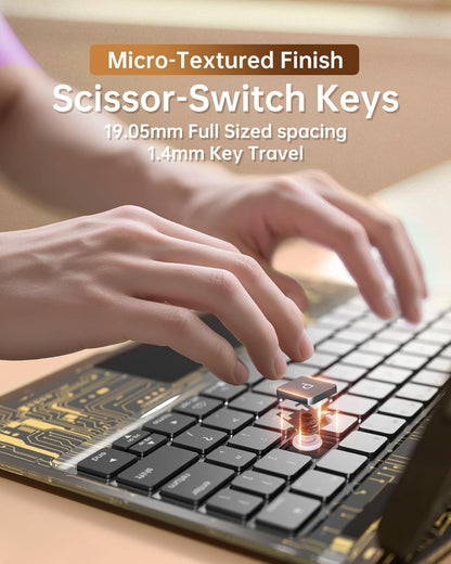 Intermerge Clear Keyboard Case for iPad Pro 11" (M4) 2024 Only, 360° Swivel Multi-Touch Trackpad, 7-Color RGB Backlit, Pencil Holder, Type-C, Power Indicator, Shadow Pulse