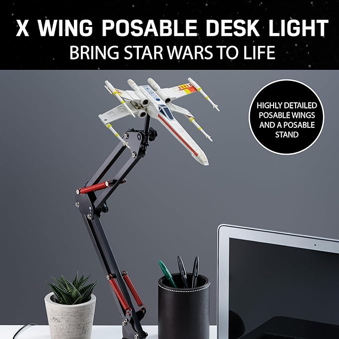 Star Wars X Wing Posable Desk Lamp - Officially Licensed Disney Star Wars Merchandise - Decor and Gifts for Men | Paladone