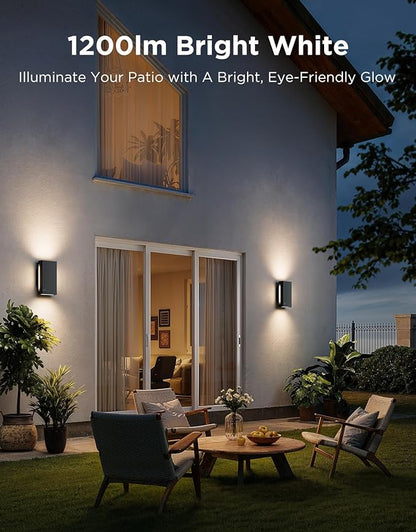 Govee Outdoor UpDown Wall Light, 1 Pack, 1200LM RGBICWW Smart Porch Lights Outdoor with 64 Scene Modes, IP66 Waterproof Wall Sconce for Outdoor Decor, Works with Alexa, Google Assistant and Matter