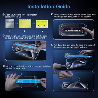 Uyiton Anti-Blue Light for iPhone 14 Pro Screen Protector - Unbreak-Glass Easy to Install Full Coverage Case Friendly Scratch Resistance 9H Tempered Glass Screen Protector for iPhone 14 Pro, 2 Pack