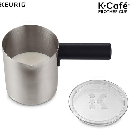 Keurig K-Mini Single Serve Coffee Maker, Black & Works Non-Dairy Milk, Hot and Cold Frothing, Compatible K-Café Coffee Makers Only,34 ounce, Charcoal Frother