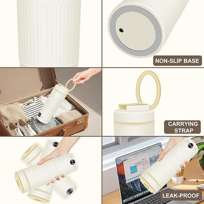 Portable Electric Kettle, 600ML Mini Hot Water Boiler Heater, Travel Kettle with 6 Temperature Settings, 304 Stainless Steel Portable Bottle Warmer with Auto Shut-Off & Boil-Dry Protection