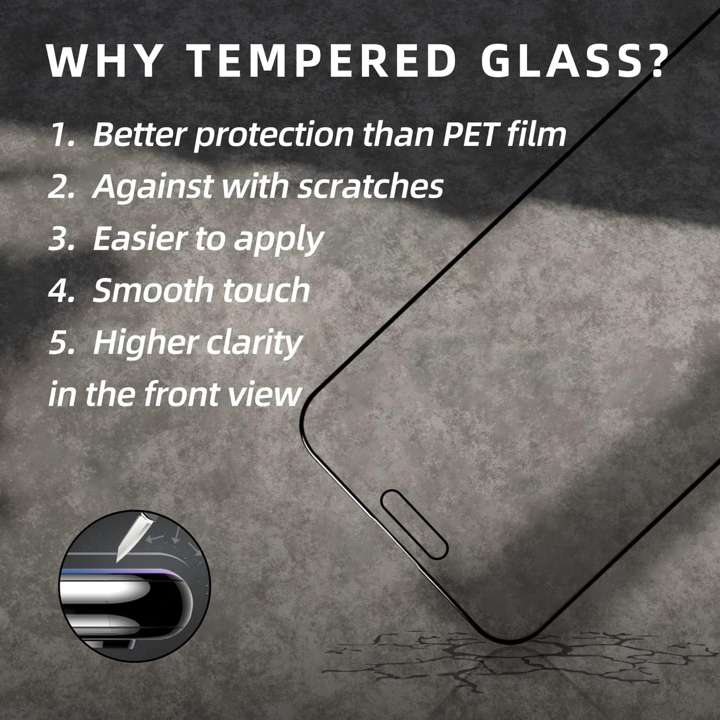 EGKimBa Privacy Screen Protector for iPhone 16, 6.1 inch Gradient Colorful Electroplated Anti-Spy Anti-Blue Light Easy Installation Tempered Glass