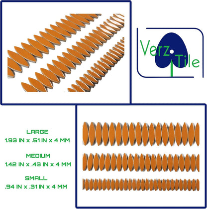 VerzTile Mosaic Tiles for Crafts - Petal Shaped Ceramic Tile Craft Hobbies & Art Projects 39 Color Options Endless Creativity DIY Design (Orange)