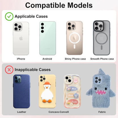 Silicone Suction Cup Phone Case Mount Double Sided, Phone Accessories Hands-Free Strong Grip Holder for Selfies and Videos, Silicon Phone Stand for iPhone and Android Light Pink
