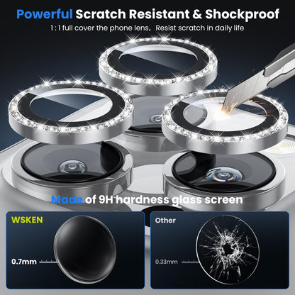 WSKEN for iPhone 16 Pro/iPhone 16 Pro Max Camera Lens Protector - [Original Shooting Model] Shatterproof Ultra HD Tempered Metal Glass Camera Screen Protector Cover Film Accessories
