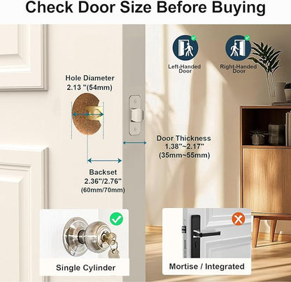 Keyless Entry Door Lock with Lever Handle: SMONET WiFi Smart Locks for Front Door Keypad Lever App Remote Control 2-Pack,Fingerprint Smart Deadbolt,Auto Lock,Black