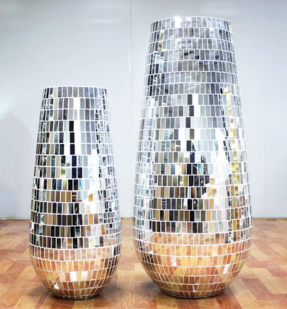 REDODEDO 3600pcs Real Glass Silver Mirrors Mosaic Tiles Sticker for Craft Square Glass Tiles Self Adhesive,5mm by 5mm