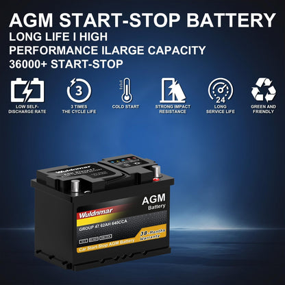 G47 12V Automotive Lead-Acid Battery – Superior Starting Power, Perfect for Standard Vehicles