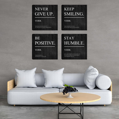 Motivational Wall Art, Office Wall Art Inspirational Quotes Canvas Art for Home Office Wall Decor, Positive Wall Decor Painting Poster Artwork for Company Living Room Bedroom Corridor 12”X12”X4