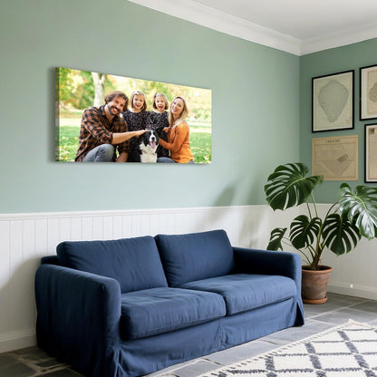 Custom Canvas Prints with Your Photos - Personalized Pictures Print, Customized Photo Gifts, Wall Art Poster Canvas Printing for Wedding, Family, Baby, Pets, Home Office Decor, Wrapped Frame 36x20