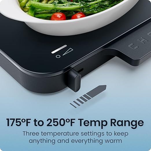 Chefman Everything Warmer Electric Warming Tray, 20” x 16” Modular Expanding Design, Graphene Full-Surface Heating, Food Warming Mat for Parties, Gatherings & Daily Use, Two Tempered Glass Panels