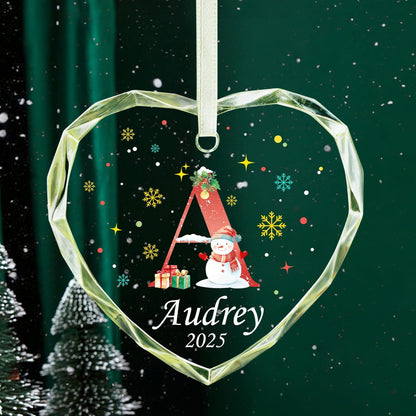 Personalized Christmas Ornaments with Initial Name, Acrylic Custom Monogram Initial A-Z Christmas Ornament 2025 for Kids Family Friends, Customized Letter Name Ornaments for Christmas Tree Decorations
