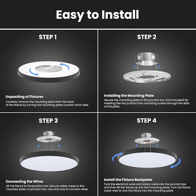Feit Electric Smart Ceiling Light Fixture, 15" Round Flush Mount, Color Changing, Music Sync, Works with Alexa and Google Home Asst, 30W, 1600 Lumens, Tunable White, 22-Year Lifetime, FM15/RGBW/DIM/AG