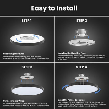Feit Electric Smart Ceiling Light Fixture, 15" Round Flush Mount, Color Changing, Music Sync, Works with Alexa and Google Home Asst, 30W, 1600 Lumens, Tunable White, 22-Year Lifetime, FM15/RGBW/DIM/AG