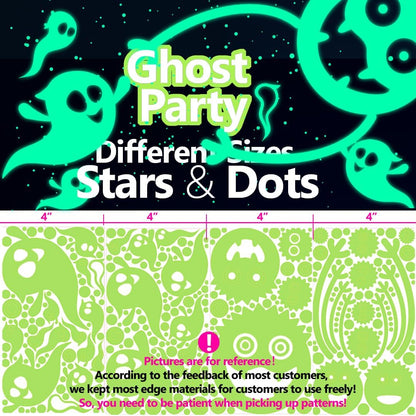 Halloween Decorations Indoor Decor - Glow in The Dark Spider w/Ghost Decor Stickers - Halloween Wall Decorations Stickers for Room Decor Haunted Mansion Decor for Kids Room