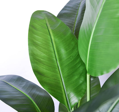 2Packs 5FT Artificial Bird of Paradise Plant,Faux Palm Tree Potted Plant with Real Touch Leaves,Fake Trees for Home Living Room Office Indoor Outdoor Decor(5 FT-2Packs)