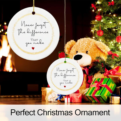 Retirement Ornament, Retirement Gifts for Women 2025 Coworker, Ceramic Keepsake Retired Ornaments with Ribbon and Gift Box