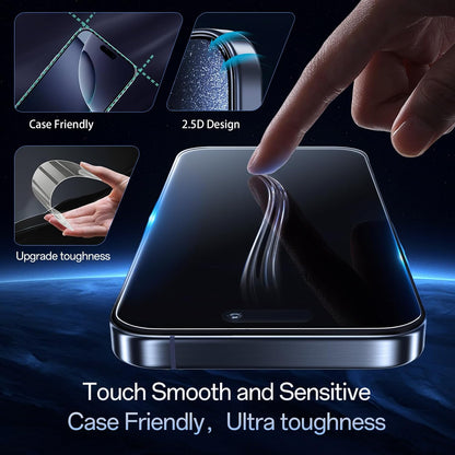 Screen Protector for iPhone 16 Pro[6.3 Inch],3RD Colorless Anti-Blue Light Tempered Glass Films,HD Clear, 9H Hardness, No Bubbles, Case Friendly 2 Pack
