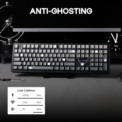 EPOMAKER Aula F108 Wireless Gaming Keyboard, Full Size Mechanical Keyboard with 4000mAh Battery, 108 Hot-Swappable and Programmable Keys, RGB Backlight, for Mac/PC/Android (Black Gradient)