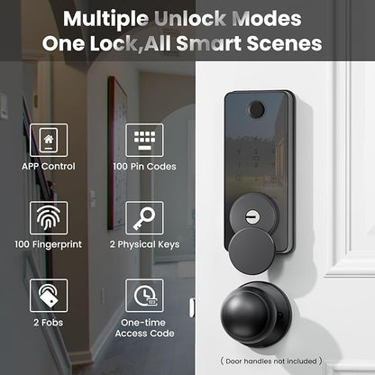 Fingerprint Door Lock, Biquole Keyless Entry Door Lock, Smart Lock with App Control, Electronic Keypad Deadbolt, Auto & One Touch Lock | Digital Smart Door Locks | Easy Installation | IP54 Waterproof