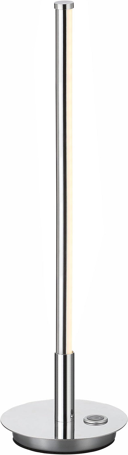 JONATHAN Y 16.5" Chrome Integrated LED Table Lamp, Modern Minimalist Slim Line Metal Desk Lamp for Bedroom Living Room Nightstand, Dimmable Warm White, ETL Listed JYL7002A
