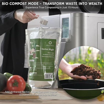 Airthereal Replacement Bucket for R800 Revive Electric Kitchen Composter, Black