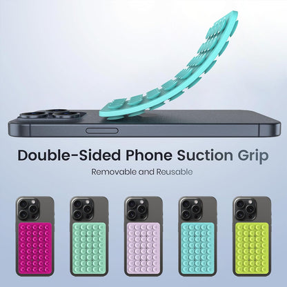 Silicone Double Sided Suction Phone Case Mount, Detachable Hands Free & Strong Grip Holder for Selfies & Videos, Compatible iPhone Android (Sky Blue, 1Pack)