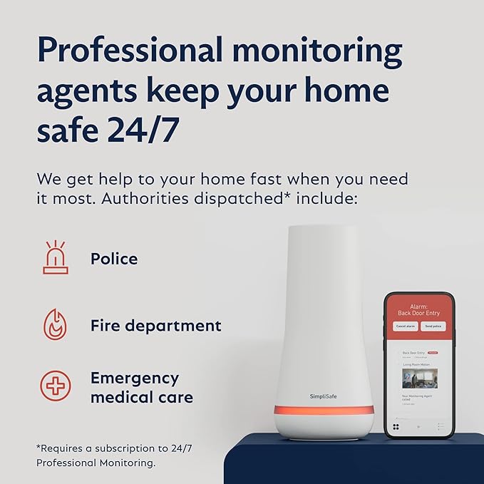 SimpliSafe 9 Piece Wireless Home Security System w/HD Camera - Optional 24/7 Professional Monitoring - No Contract - Compatible with Alexa and Google Assistant