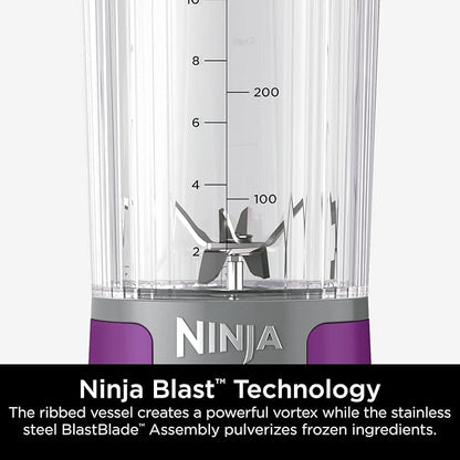 Ninja Blast 16 oz. Personal Portable Blender with Leak Proof Lid and Easy Sip Spout, Perfect for Smoothies, Cordless, USB-C Rechargeable, Dishwasher Safe Parts (Renewed) (Passion Fruit Purple)