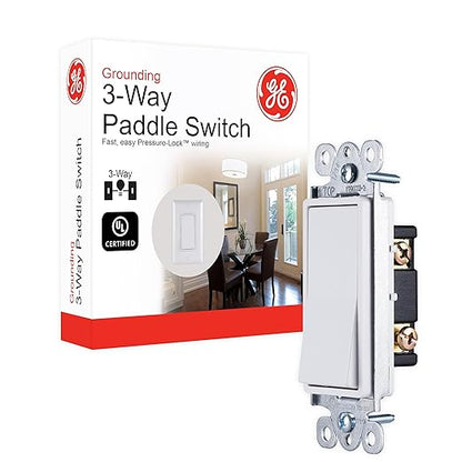 GE 3 Way Designer Rocker On/Off Switch - White