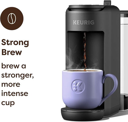 Keurig K-Mini Mate Plus Single-Serve K-Cup Pod Coffee Maker, Compact, 3 Cup Sizes, Brew Over Ice and Strong Button Features, 50 oz Removable Reservoir, Matte Black
