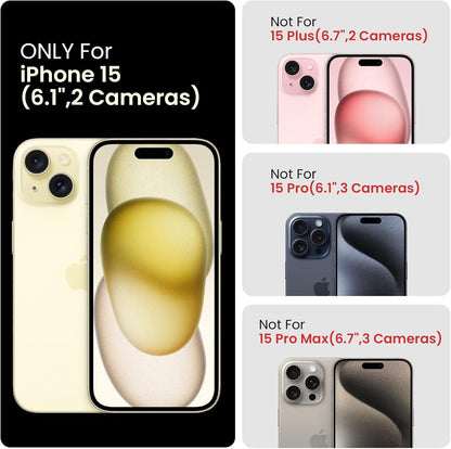 FireNova Designed for iPhone 15 Case, Silicone Upgraded [Camera Protection] Phone Case with [2 Screen Protectors], Soft Anti-Scratch Microfiber Lining Inside, 6.1 inch, White