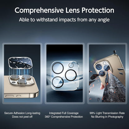 SMARTDEVIL 2+2Pack for iPhone 15 Pro Privacy Screen Protector with Camera Lens Protector,Shatterproof Tempered Glass[True 28°Anti Spy][9H Hardness][Automatic Dust-Elimination Install]