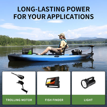 OKMO 12V 100Ah TM LiFePO4 Battery, Lithium Battery 150A BMS, 10 Years Lifetime 15000+ Deep Cycles,for Marine, RV, Trolling Motor, Boat, Camper, Solar Home Iron Phosphate, Low Temperature Protection