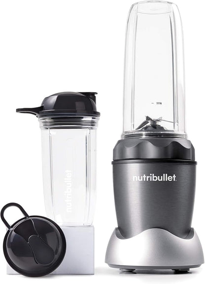 NutriBullet NB50100C Pro 1000 Single Serve Blender (1000W) 7-Piece Set, Dark Gray/Light Gray Skirt