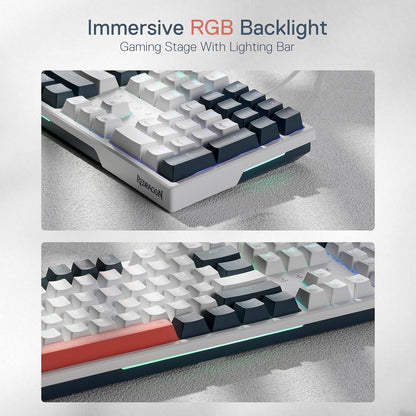 Redragon K668 RGB Gaming Keyboard, 108 Keys Wired Mechanical Keyboard w/Extra 4 Hotkeys, Sound Absorbing Foams, Upgraded Hot-swappable Socket, Mixed Color Keycaps x 2 Sets, Red Switch