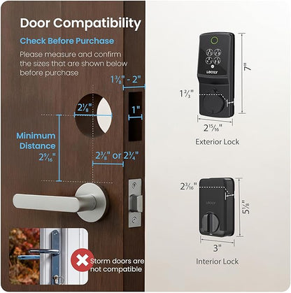 Lockly Secure Pro (Latest Version), Smart Lock with Built-in Wi-Fi, New-Gen Fingerprint Door Lock, Keyless Entry Deadbolt, PIN Genie Keypad, Auto Lock, App Remote Control, Easy Installation