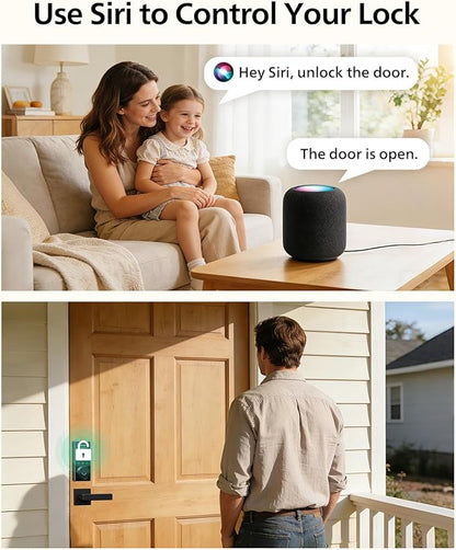 Philips Smart Door Lock with Apple Home, Matter Over Thread, Keyless Entry Door Lock with App Remote Control, Touchscreen Fingerprint Front Door Lock Set, Deadbolt Lock with Apple Home, Alexa, Google
