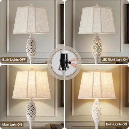 Luvkczc Rustic Floor Lamp with Floral Cutouts & Light, Vintage Farmhouse Style Standing Lamp Resin Floor Lamps for Living Room, Bedroom,Study (Bulb Included)