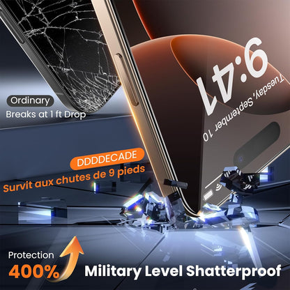 Screen Protector for iPhone 15/16/14Pro Military Grade Tempered Glass Auto-Alignment OneTouch Kit Cell Phone Accessories Bubble Free Case Friendly Auto Dust-Removal Easy Install [1 Pack]