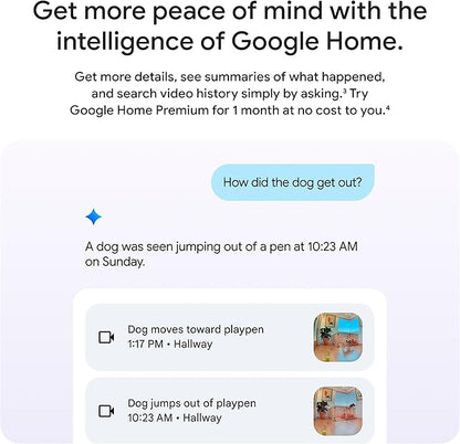 Google Nest Cam Indoor (Wired, 3rd Gen) - Security Camera with 2K Video and Gemini, Night Vision, 2-Way Audio, Works with Google Home - 2025 Model - Berry