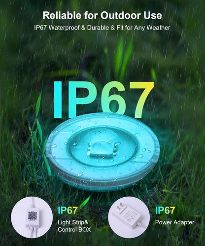 Fussion 200ft Permanent Outdoor Lights for House, 2025 Smart RGB LED Outside Lights with APP Remote Control, IP67 Waterproof Eternity Eaves Lighting for Christmas, Halloween, Holiday, Party, Daily