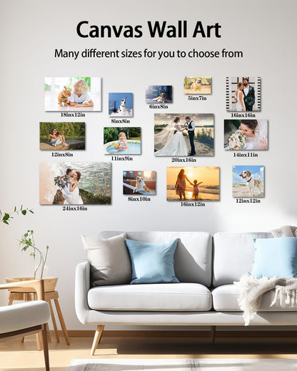 AbcCustomize Custom Canvas Wall Art with Your Photos, Custom Canvas Wall Art for Bedroom, Living Room, Farmhouse Decor, Personalized Gifts
