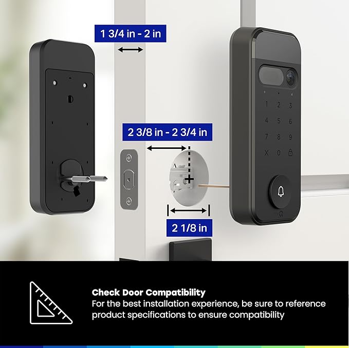 myQ Secure View™ 3-in-1 Smart Lock with 2K HDR Video Doorbell Camera, Face Access, Fingerprint Access, PIN & App Control — Intelligent Entry with Built-in Camera, Color Night Vision & Two-Way Audio