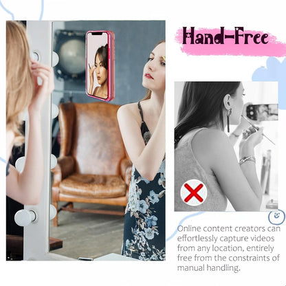 Silicone Suction Phone Case Mount, Non Slip Sticky Phone Grip for Cellphone, Silicon Adhesive Suction Cup Phone Mount, Strong Grip Holder for Selfies and Videos (Light Pink)