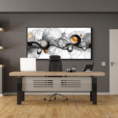 XLSJERST Large Size Frame Wall Art for Living Room - Abstract Artwork Minimalist Painting Modern Black and White Canvas Picture Boho Gray Wall Art