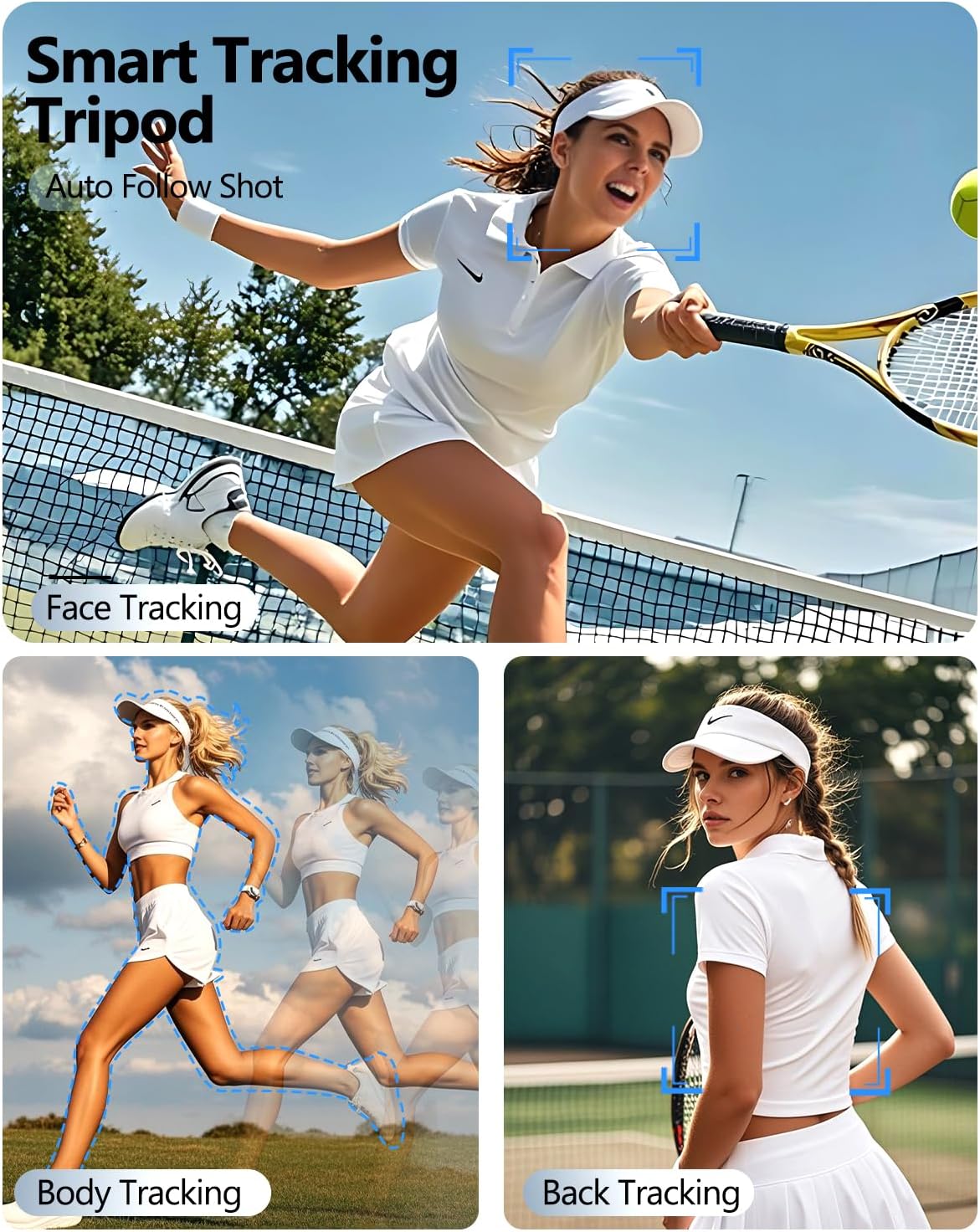 UBeesize 70'' Auto Face Tracking Tripod 360° Rotation with Stand, Phone Tripod with Fill Light, Selfie Stick & Phone Stand for Recording, Vlog/Live Stream/Video/TikTok, Compatible with iPhone/Android