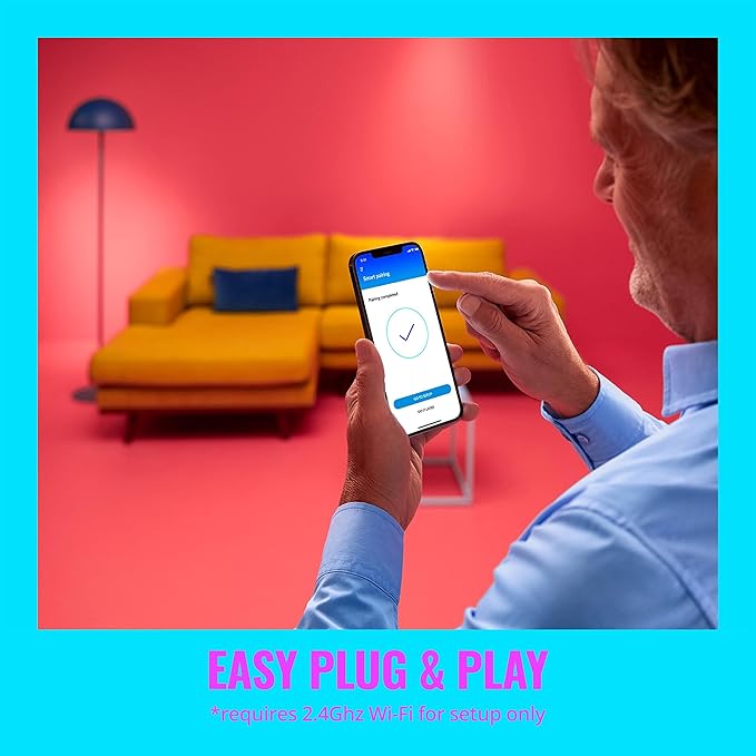WiZ Connected Hero v2 Smart Portable Table Lamp, WiFi Enabled, 16 Million Colors, Compatible with Alexa and Google Home Assistant, No Hub Required